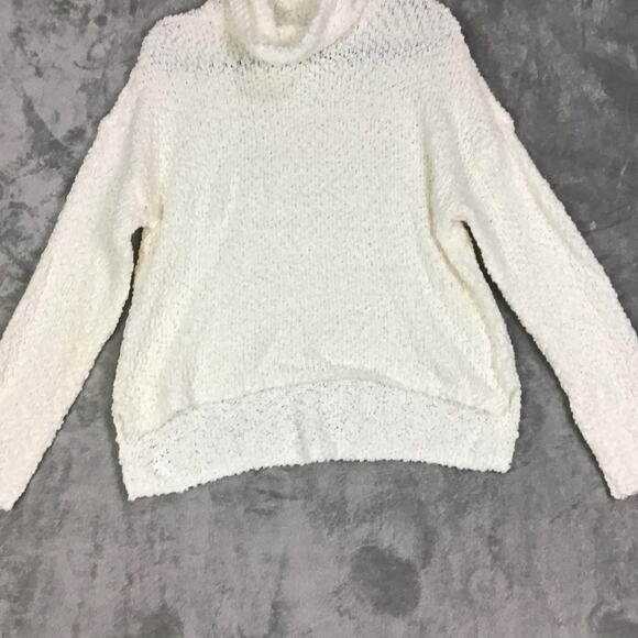 Bobeau Sweater Women's Size Large Off White Popcorn Kit Cowl Neck Long-Sleeve - Picture 16 of 16